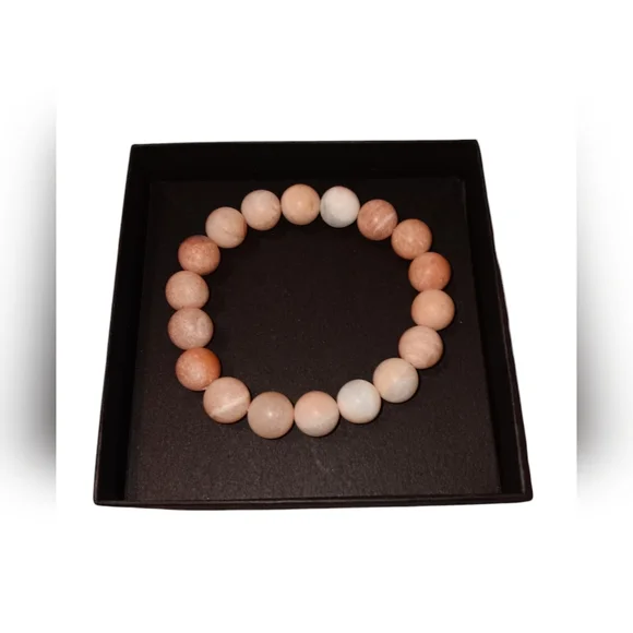 BPD 2 Piece Beaded Stretch Bracelet Set, Pink & White, NWOT - Picture 2 of 5